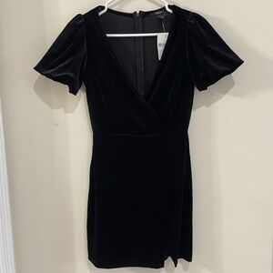 NWT Forever 21 Black Velvet Knit Dress